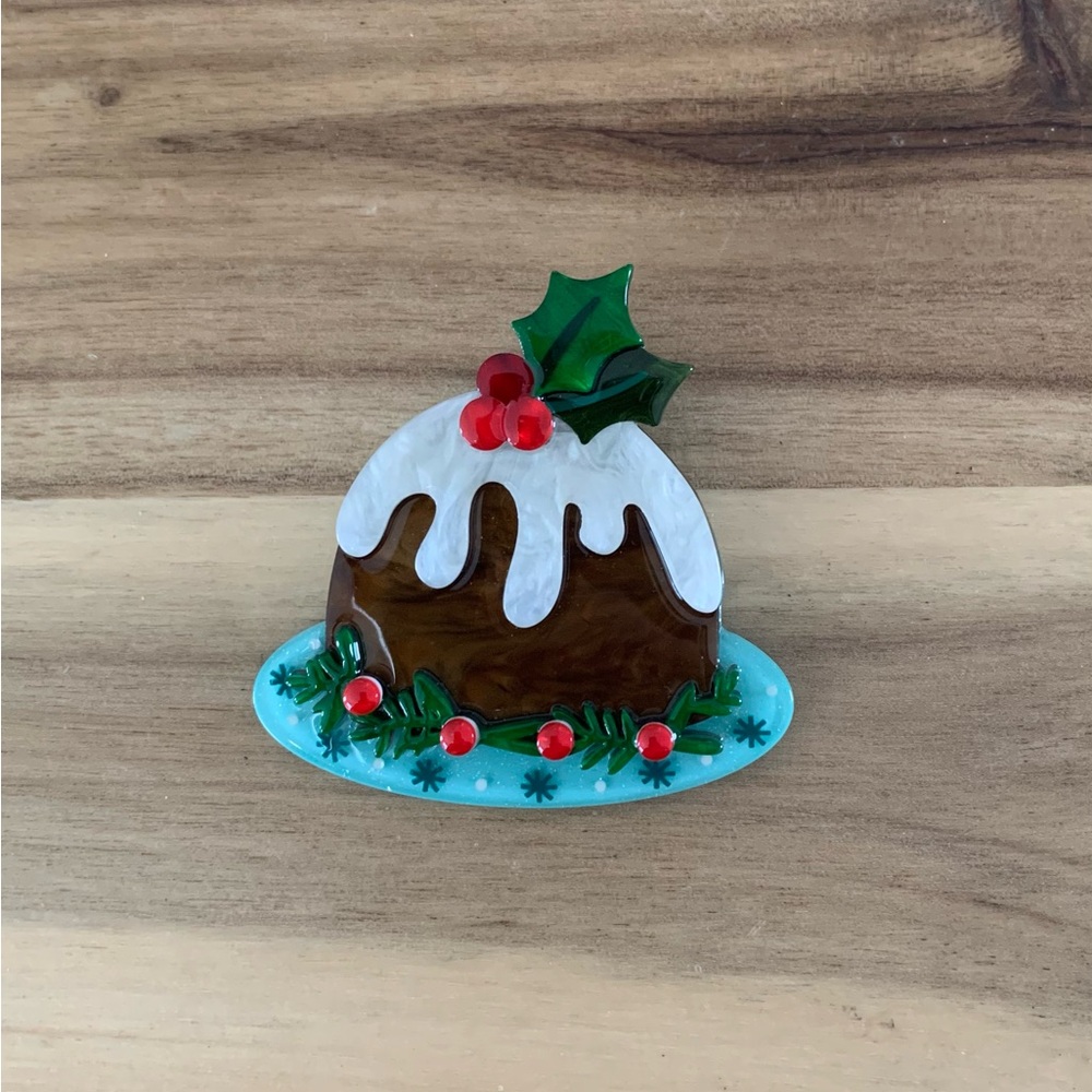 Erstwilder Pudding For All Brooch Christmas pin NWOT